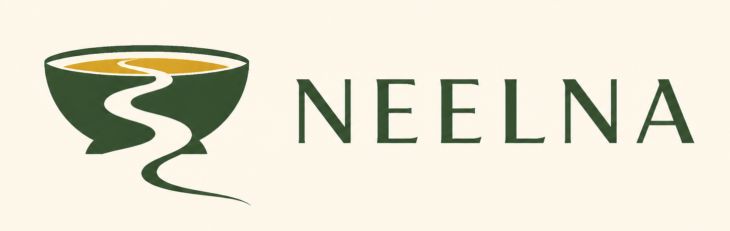 Neelna logo: a green shared bowl crossed by a flowing Nile line beside the Neelna wordmark
